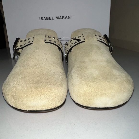 Isabel Marant Velvet Leather Suede Slip-On Mirvin Clogs NWB Size 40/ 9.5 - Picture 3 of 15